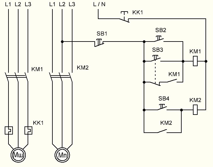 Схема пускателя с кнопкой пуск