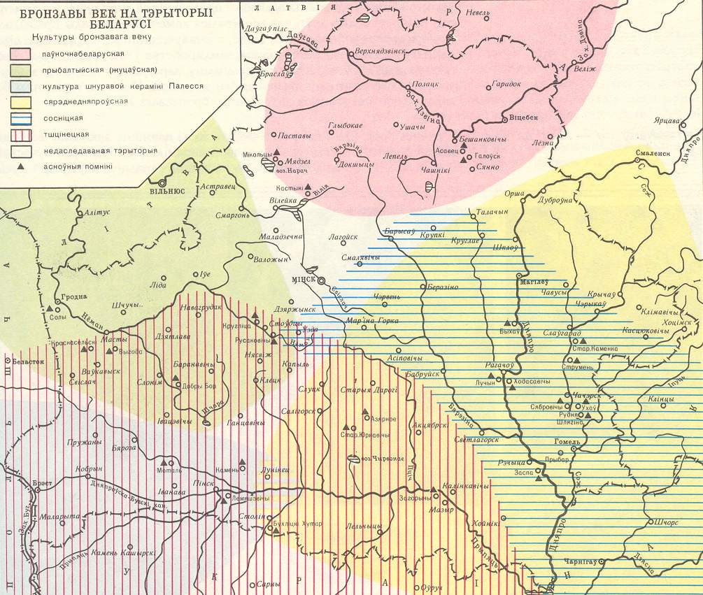 Карта каменный век на территории беларуси